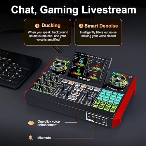 Podcast Microphone Bundle with Live Sound Card Audio Mixer