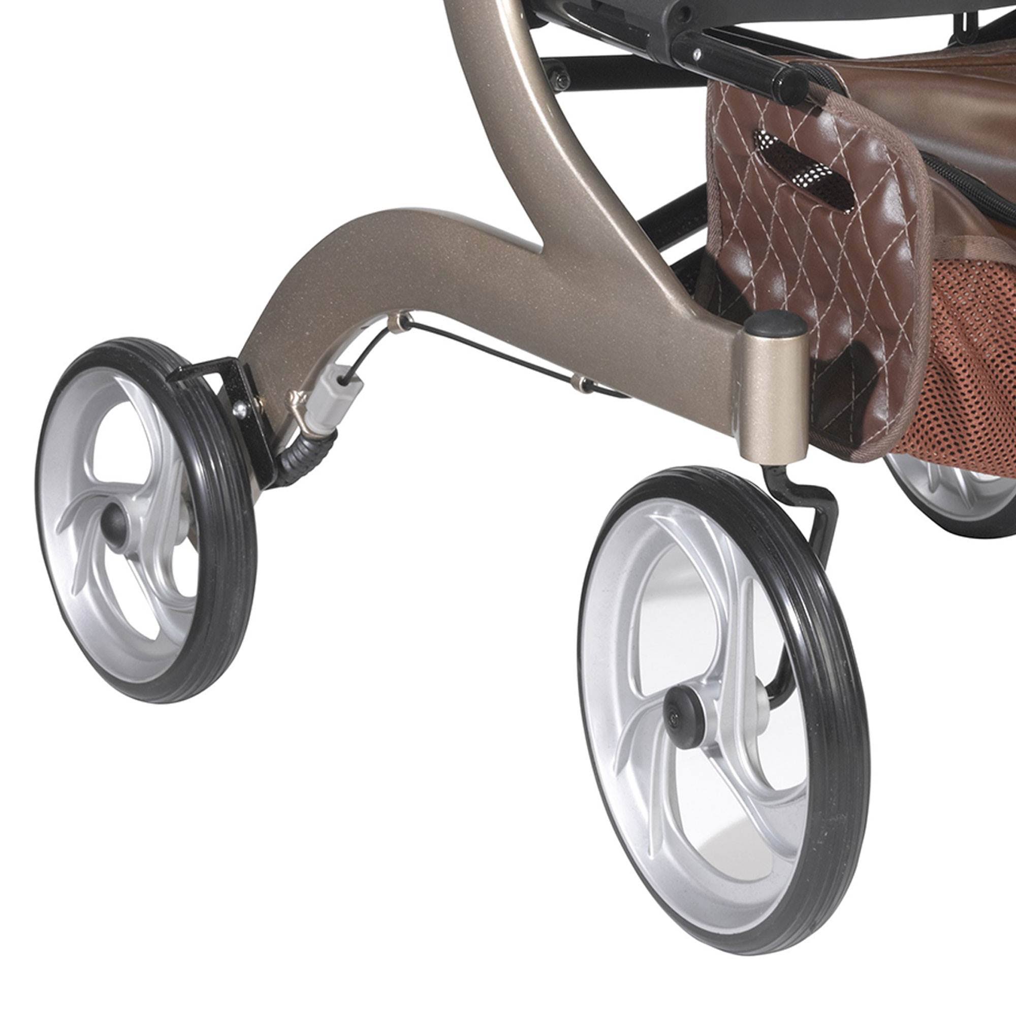 Drive Medical Nitro DLX Euro Style Rollator Rolling Walker, Brown