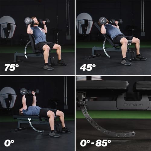 Titan Fitness Performance Series Adjustable Bench, Supports 650 LB Incline, Versatile Utility Bench for Home Gym Weightlifting,Strength Training
