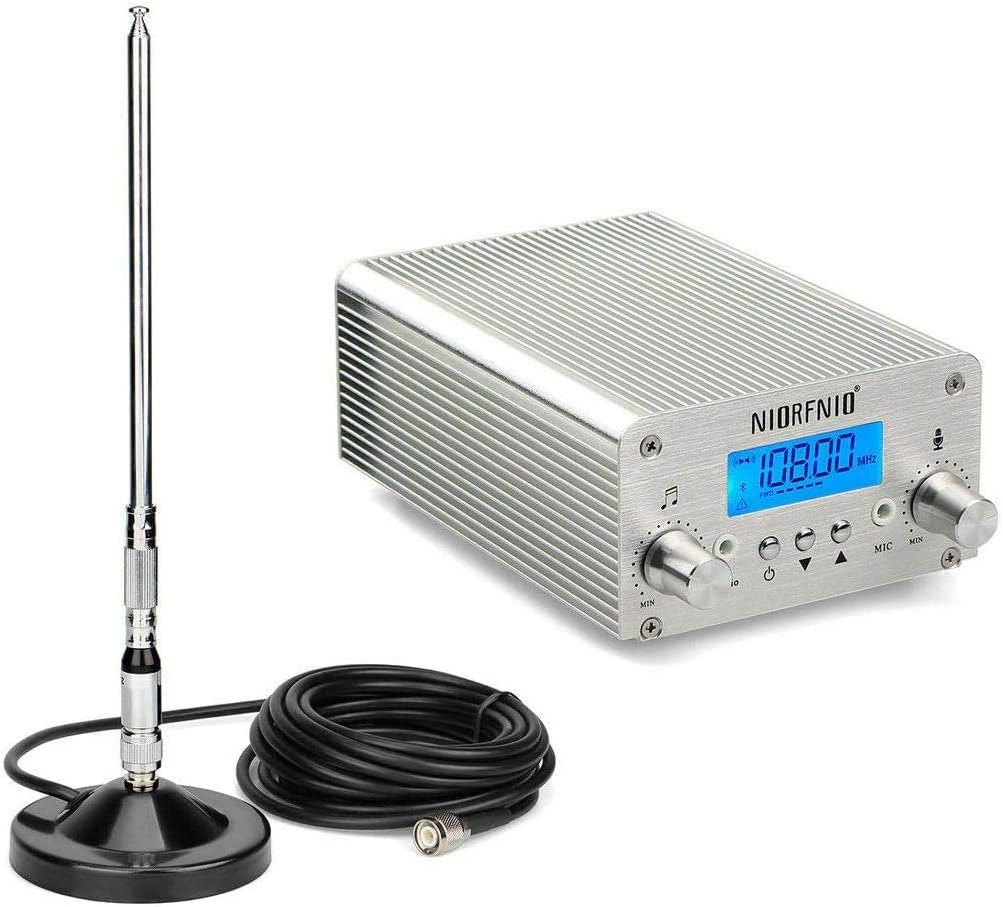 88.0-108.00MHz PLL FM Transmitter Radio Stereo Station Wireless Broadcast+TNC Antenna for Drive-in Church Supermarket School