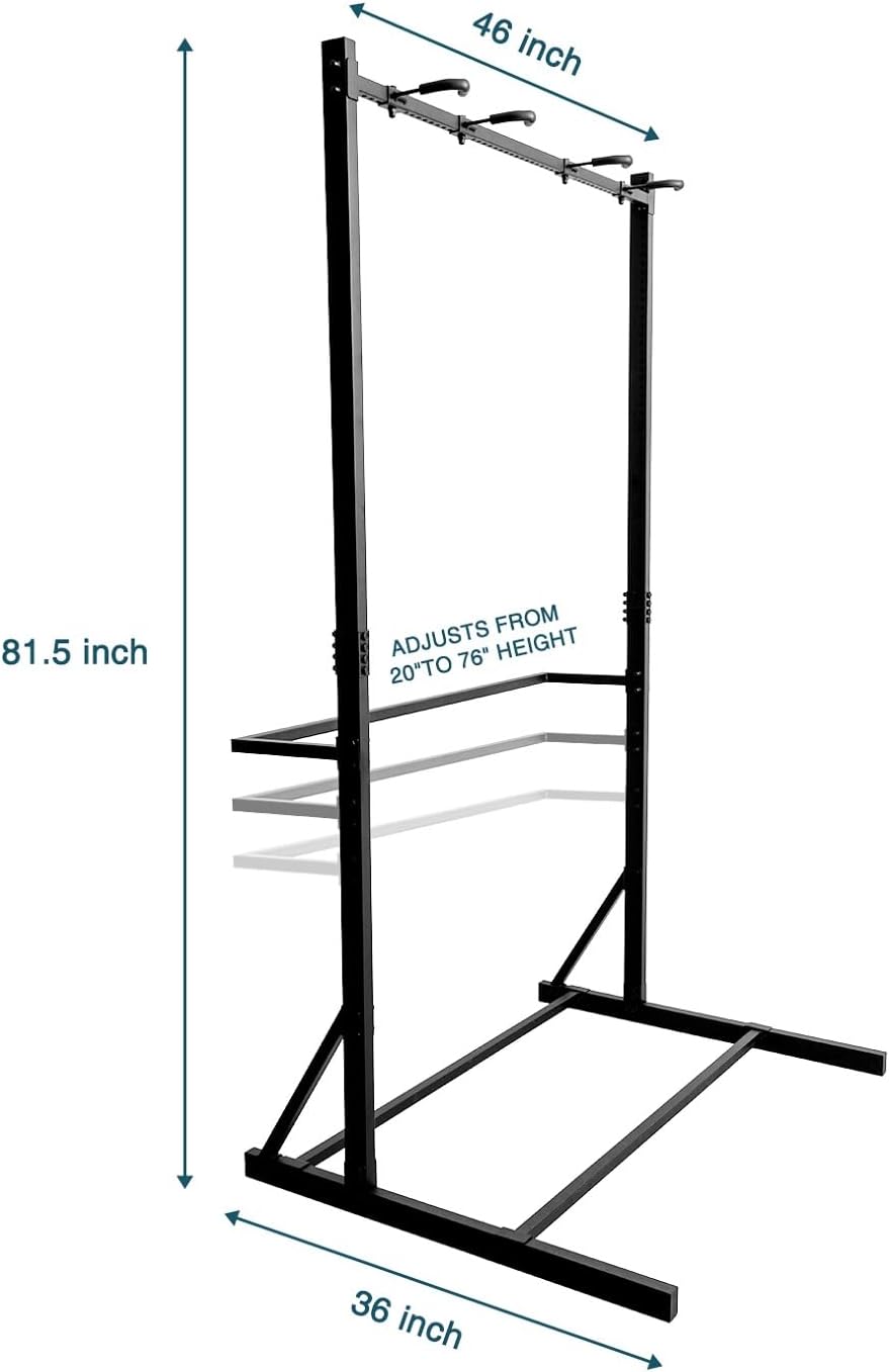 Freestanding Bike Rack Bicycle Storage Rack for Home and Garage Max 5 Bikes Solid Steel Indoor Floor Stand Organizer Sporting Gear Storage Station