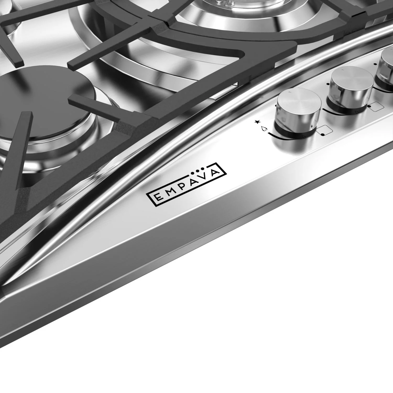 Empava 36 in. Gas Stove Cooktop with 5 Italy Sabaf Sealed Burners NG/LPG Convertible in Stainless Steel ，EMP-36GC22