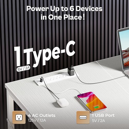 Huuger 63 Inch L Shaped Desk with Fabric Drawers, Reversible Computer Gaming Desk with Power Outlets and USB-C Port, Adjustable Side Storage Shelves