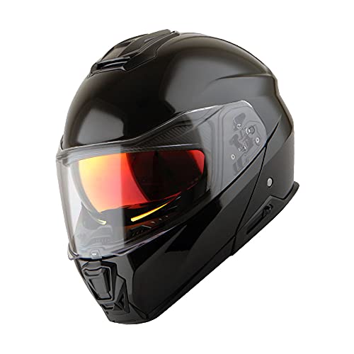 Martian Motorcycle Modular Full Face Helmet Flip up Dual Visor Sun Shield: HG362 Matt Black
