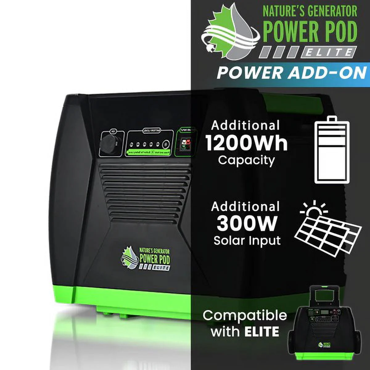 Nature's Generator HKNGPD Elite Power Pod w/ 100Ah Lead Acid Battery, Black