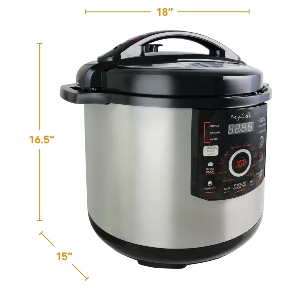 Megachef 12-Quart Digital Pressure Cooker, 17" x 15"