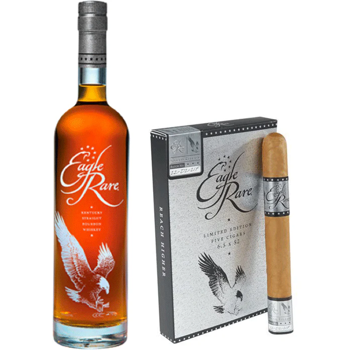 Eagle Rare 10 Year Kentucky Straight Bourbon Whiskey and Eagle Rare Special Release 5 pack Cigar Bundle - Nestor Liquor