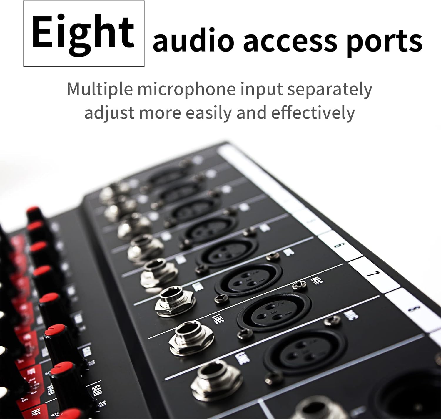 FULUODE CT80 Professional Audio mixer mixing Console 8 channels with MP3 Player +Bluetooth U disk 48V Phantom Power with DSP digital effects USB
