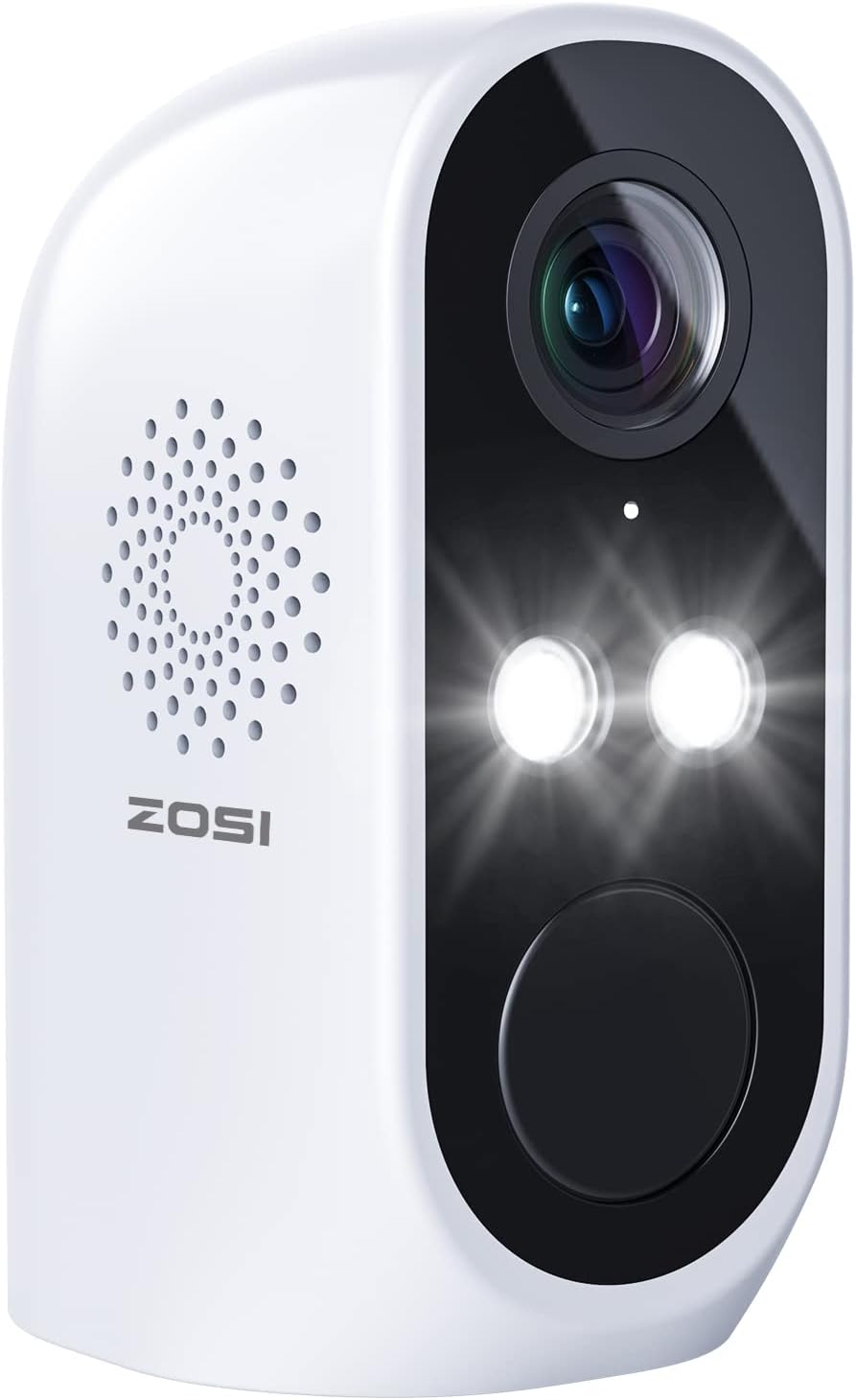 ZOSI C1 Wire Free Battery Security Camera, WiFi Rechargeable IP Cam with 2-Way Audio, Outdoor Wireless Camera with Color Night Vision