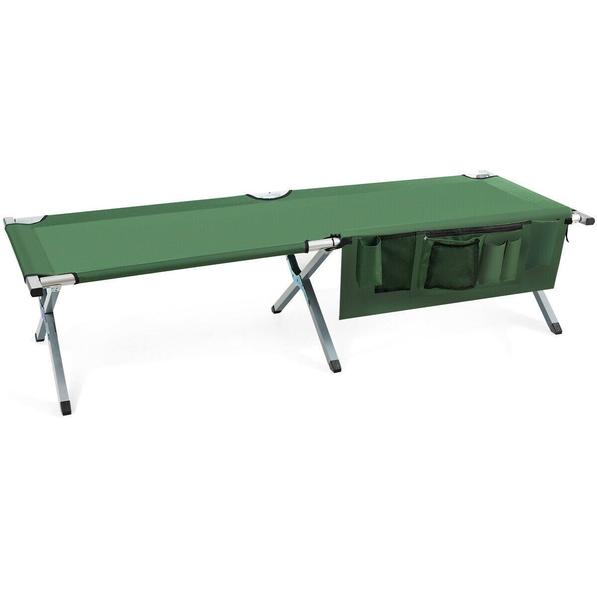 Folding Camping Cot Heavy-Duty Camp Bed with Carry Bag