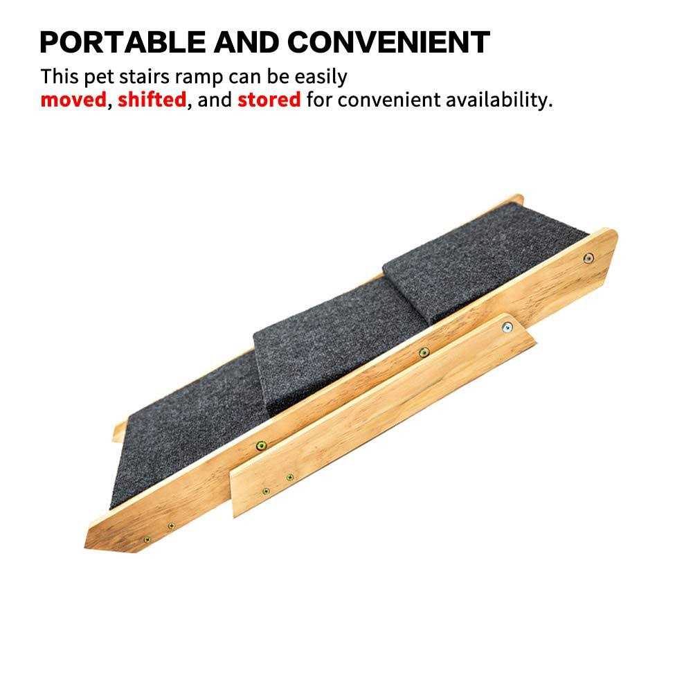 Mewang Wooden Dog Stairs/Steps Foldable 4 Levels Pet Stairs &amp; Ramp Perfect for Beds and Cars - Pet Supplies online store
