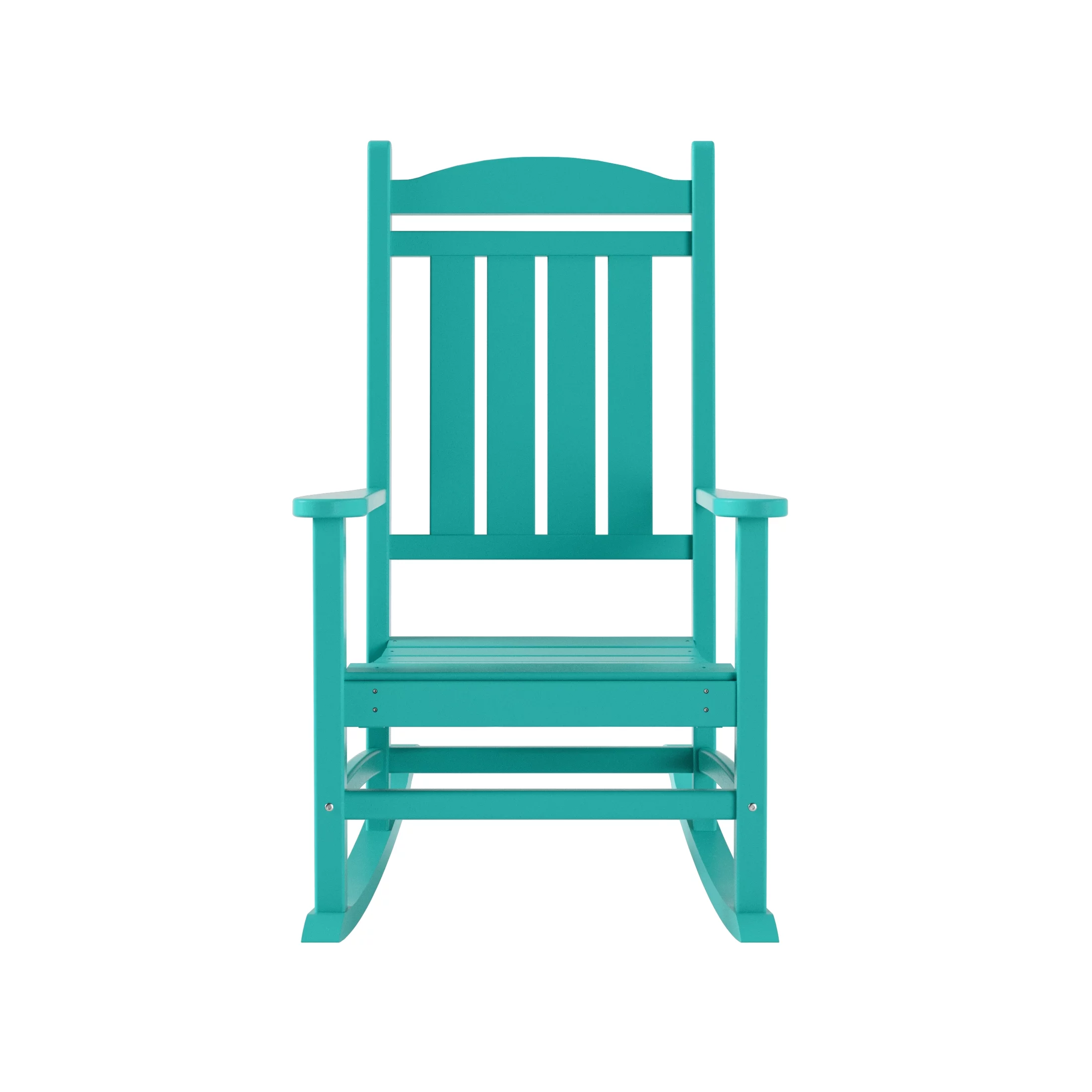 Costaelm Paradise Classic Plastic Outdoor Porch Rocking Chairs (Set of 2), Turquoise