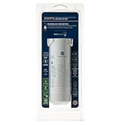 GE XWFE Refrigerator Water Filter, Genuine Replacement Filter, Certified to Reduce Lead, Sulfur, and 50+ Other Impurities