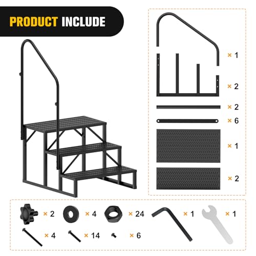 Nilight RV Steps with Handrail