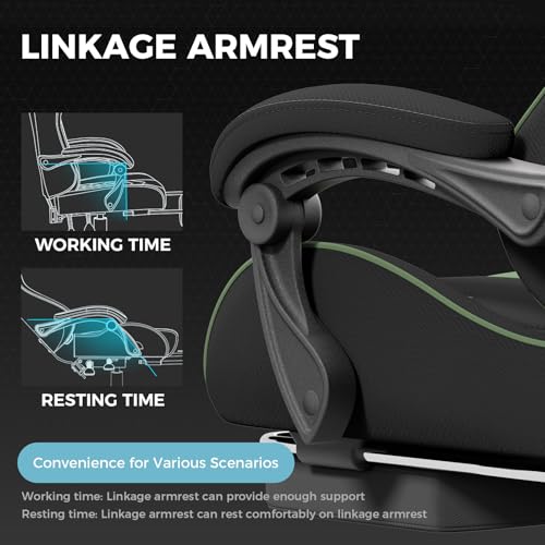 GTPLAYER Gaming Chair, Computer Chair with Footrest and Lumbar Support