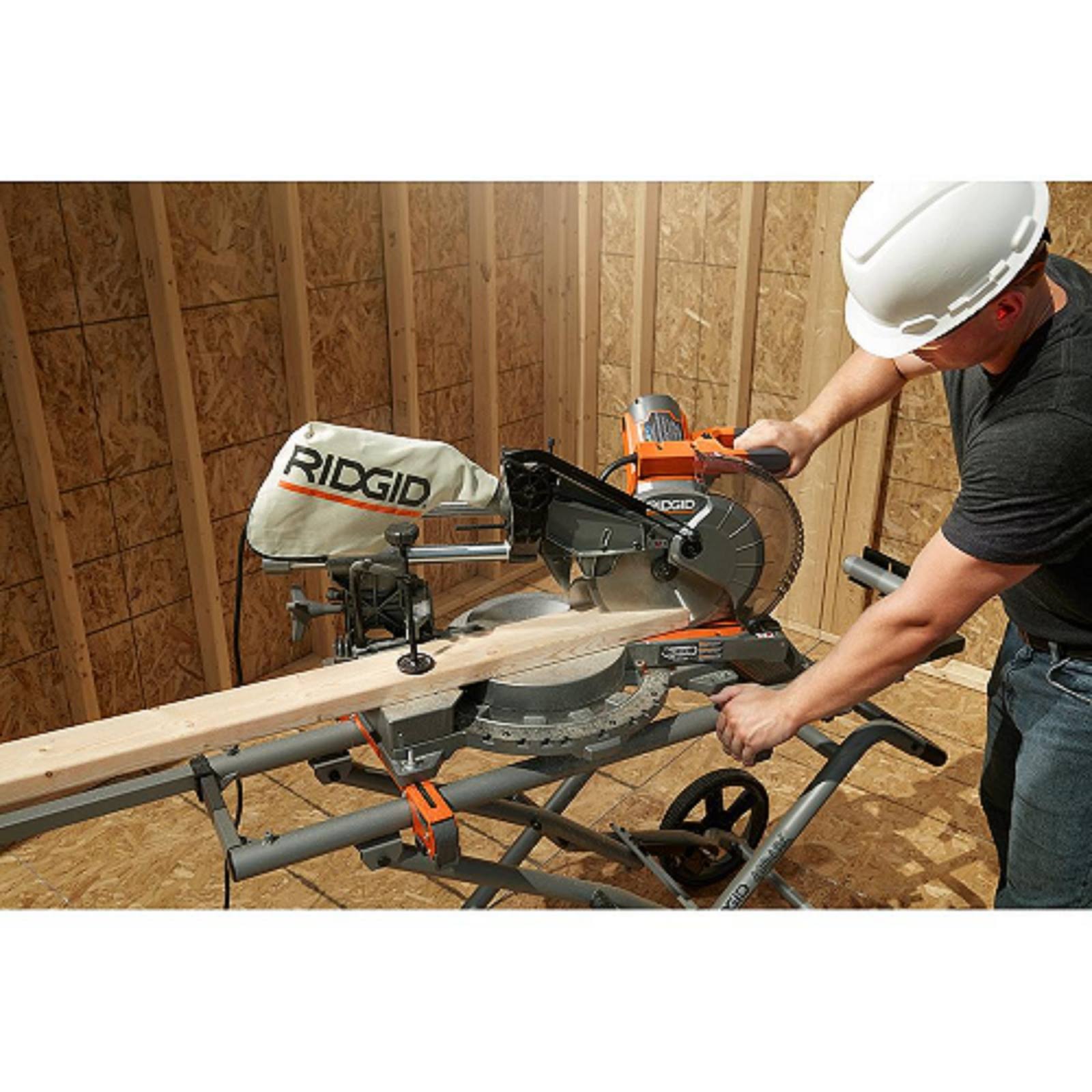 Ridgid 15 Amp 10 in. Corded Dual Bevel Sliding Miter Saw with 70 Miter Capacity R4210