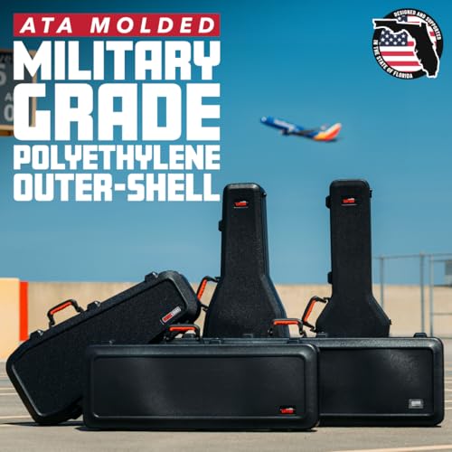 Gator Cases Molded Flight Case for Strat/Tele Style Electric Guitars with TSA Approved Locking Latch, (GTSA-GTRELEC)