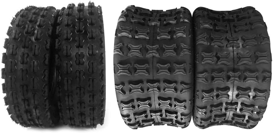 Motorhot Set of 4 Sport ATV UTV Tires 19X7-8 Front & 18X9.5-8 Rear 4 Ply, Tubeless