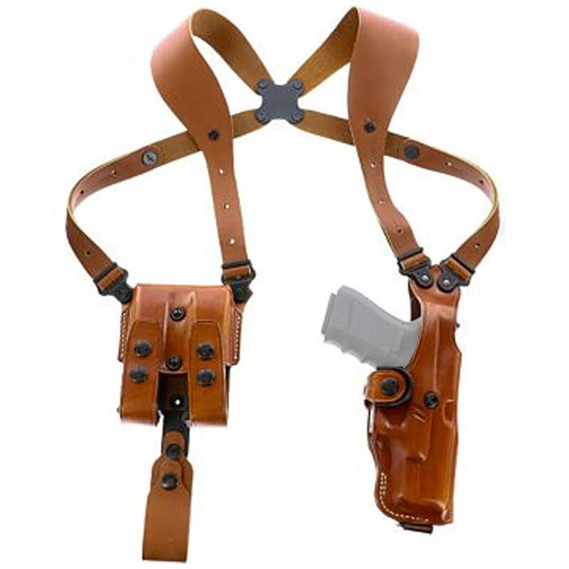 Galco Vertical Shoulder System - 4.0 Ambi Leather Glock 19 Tan