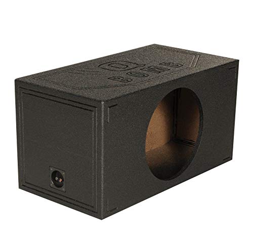 Q Power Q Bomb Series 15 Inch Ported Car Subwoofer Sub Box Enclosure with Single Vented Chamber Design and Black Bed Rhino Liner Spray Finish, Black