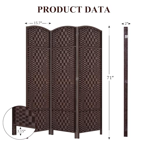 Room Divider, Room Dividers and Folding Privacy Screens, 16in Privacy Screen, 6 Panel Temporary Wall Partitions, 6ft Space Separation Panel Screen