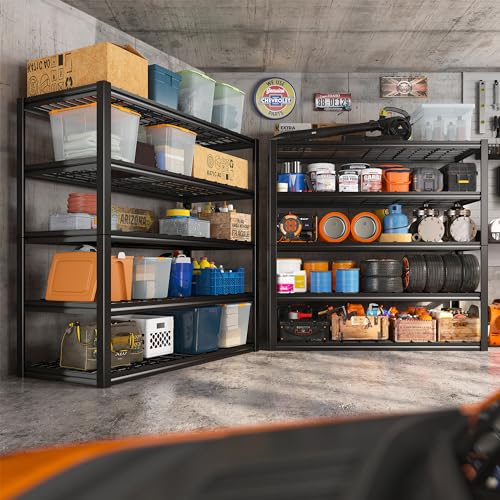 REIBII 60" W Garage Shelving Heavy Duty Metal Shelving 3000LBS Storage Shelves Adjustable Metal Shelves for Storage Industrial Garage Shelves for