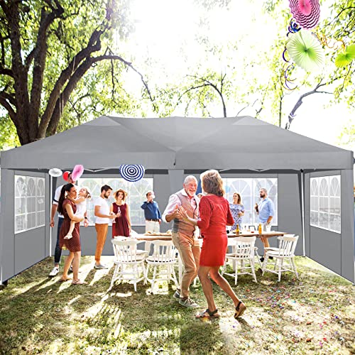 COBIZI Canopy 10x20 Pop Up Canopy Tent with 6 Sidewalls Party Tents for Parties Weddings Backyard Waterproof Canopy Outdoor Commercial Canopy Event
