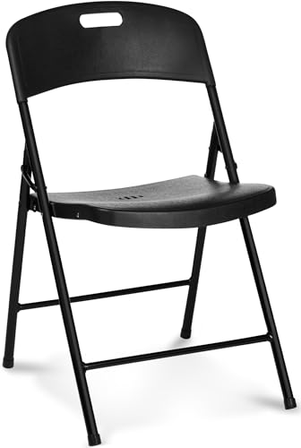Oline Folding Chair, Indoor Outdoor Plastic Commercial Stackable Foldable Guest Chairs for Events Office Wedding Party Picnic Kitchen Dining