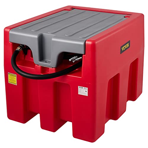 VEVOR Portable Diesel Tank, 58 Gallon Capacity & 10 GPM Flow Rate, Diesel Fuel Tank with 12V Electric Transfer Pump and 13.1ft Rubber Hose