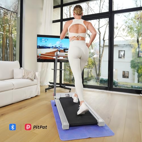 DeerRun Treadmills for Home with Incline and Handles, 3.5 HP Foldable Treadmill 350 LBS Weight Capacity for Small Spaces