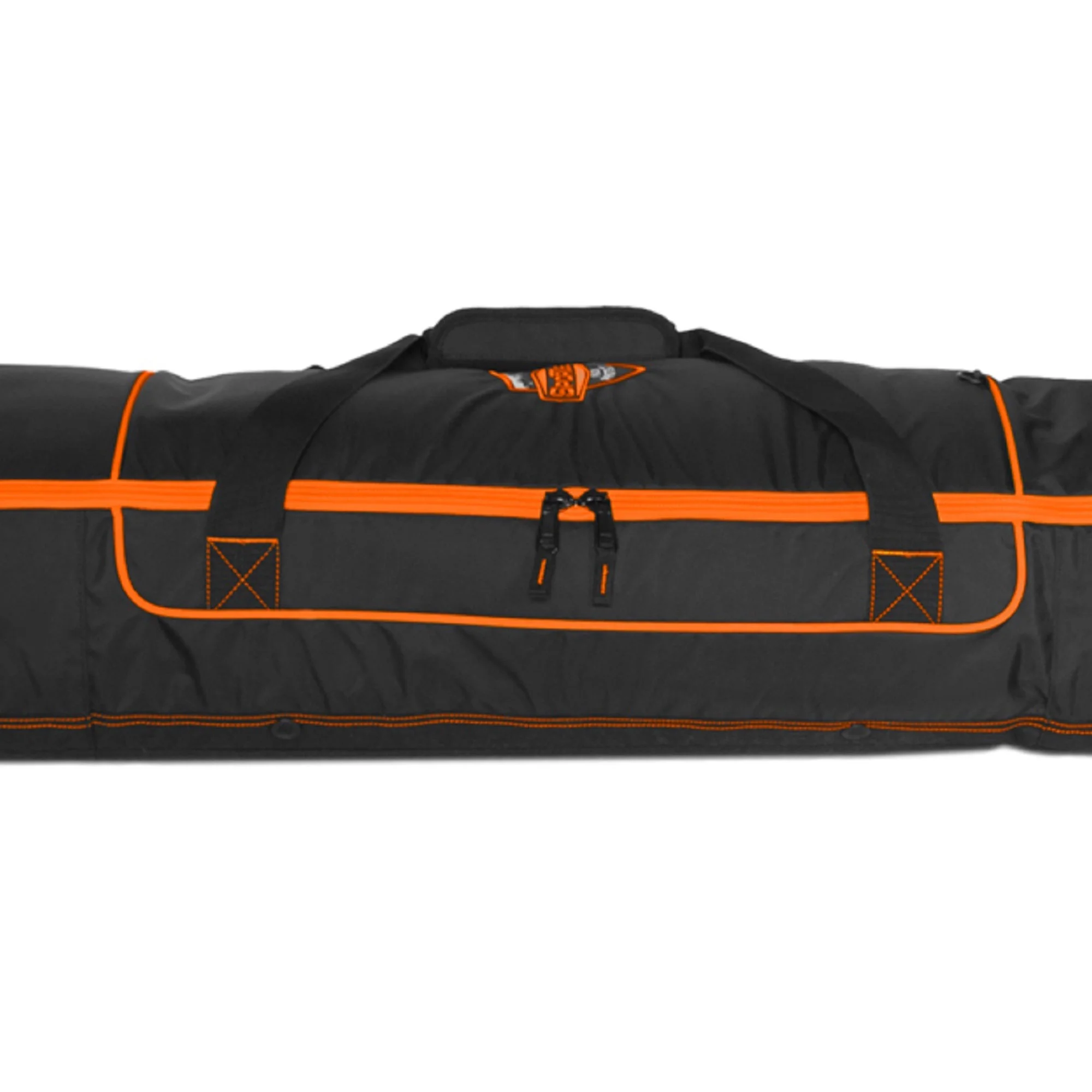 Sportube Wheeled Padded 3 Pair Ski Shield/2 Snowboard Bag, Black/Orange