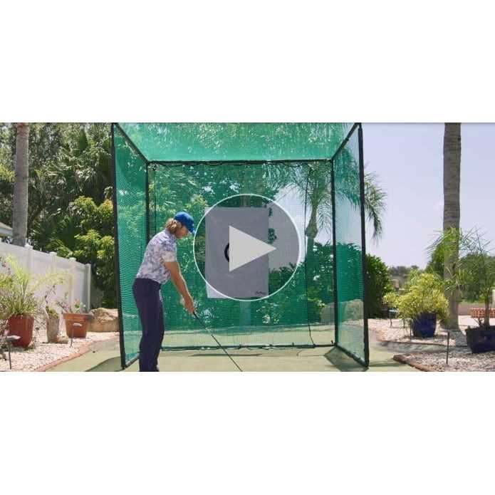 Golf Cage Net 10x10x10 Ft Golf Hitting Cage with Frame and Netting Enclosure Target Cloth and Swing Practice Mat for Indoor Outdoor Backyard Driving