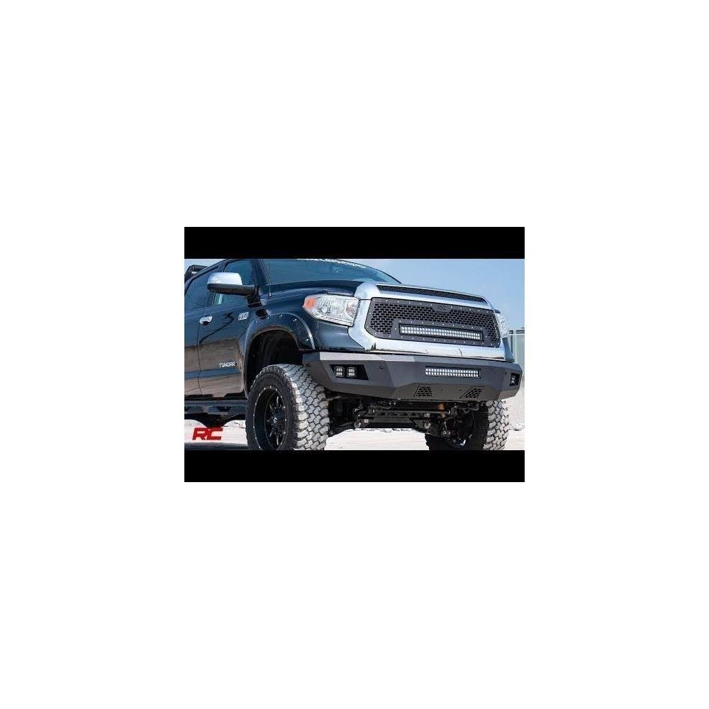 Rough Country 70224 Toyota Mesh Grille w/30in Dual Row Black Series LED w/ Amber DRL (14-17 Tundra)
