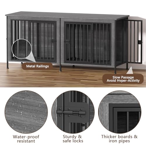 EasyCom 39.96" XL Wooden Large Dog Crate Furniture for Medium and Large Breed