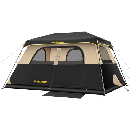 FanttikOutdoor Instant Cabin Tent 6/8/10/12 Person Camping Tent Setup in 60 Seconds with Rainfly & Windproof Portable with Carry Bag for Family