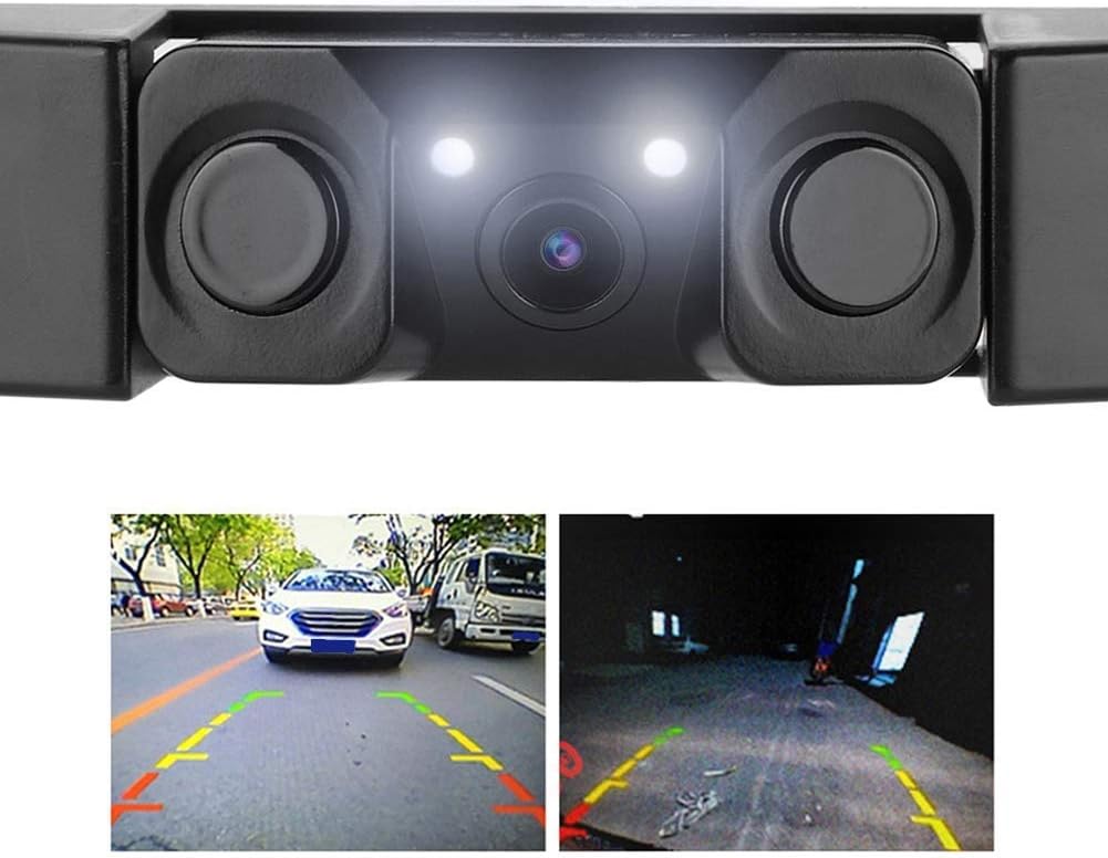3 in 1 2LED Car License Plate Frame Parking Sensor Radar Rearview Reverse Backup Camera Pack of 2