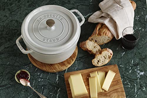 STAUB Cast Iron Dutch Oven 5.5-qt Round Cocotte, Made in France, Serves 5-6, Black Matte