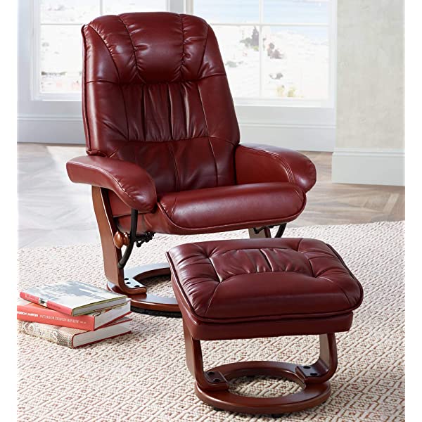 Newport Taupe Swivel Recliner and Slanted Ottoman