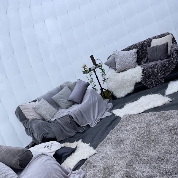 Outdoor Portable Inflatable Igloo Dome Tent with LED Light, 2 Windows | 16.5x18x11ft | Shelter Igloo Marquee for Party, Wedding, Camping