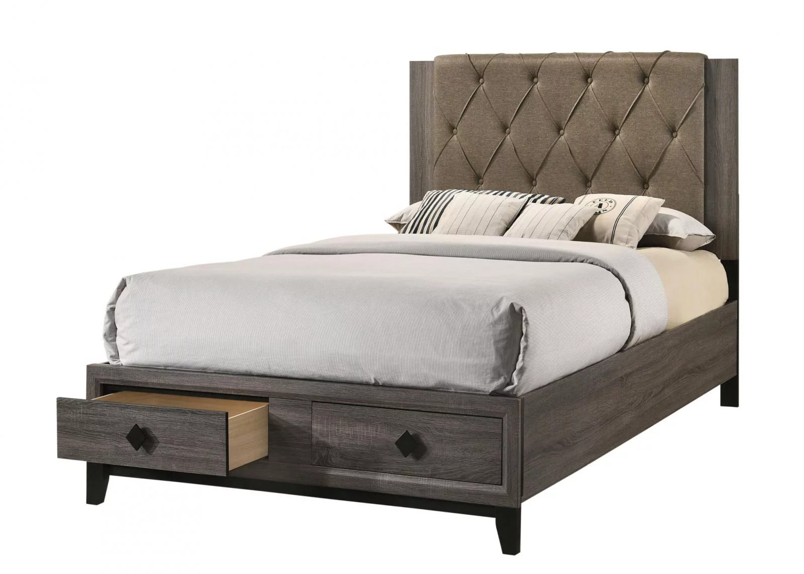 Transitional Rustic Gray Oak Storage King Bedroom Set 5Pc Avantika-27667EK Acme