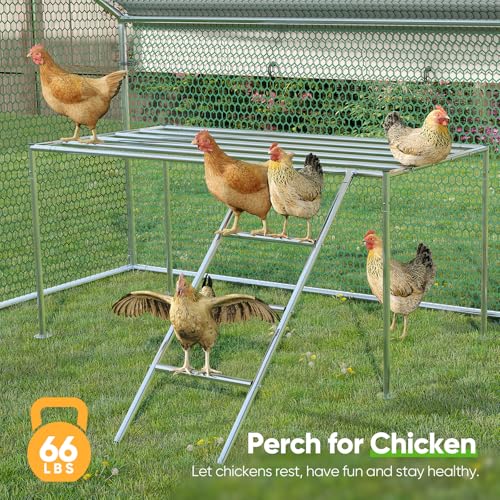 Quictent Large Metal Chicken Coop Run for 10+ Poultry with Galvanized Hardware Cloth and Waterproof Roof Cover