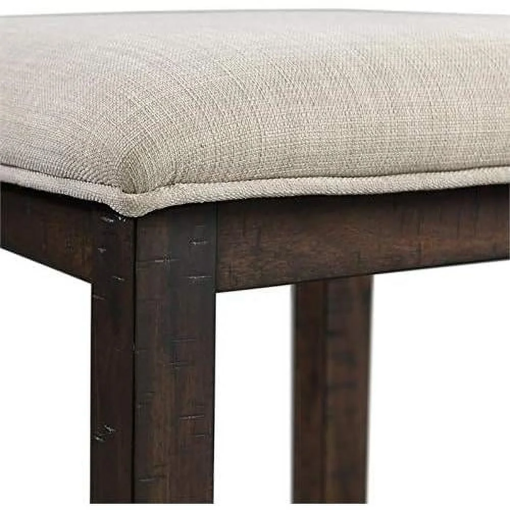 Contemporary Multipurpose Home Bar Living Room Sofa Bar Table Set With 3 Upholstered Stools In Walnut And Taupe Fabric