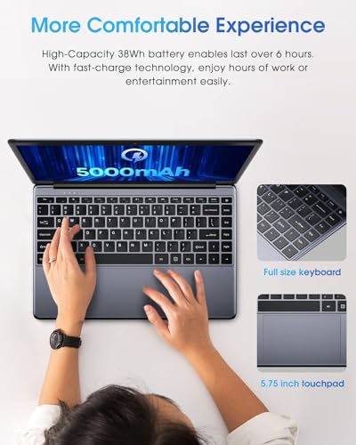 CHUWI HeroBook Pro 14.1'' Laptop, 256GB SSD 8GB RAM, Windows 11 Laptop, 1TB SSD Expand, Intel Celeron N4020(up to 2.8GHz), 2K FHD IPS Display