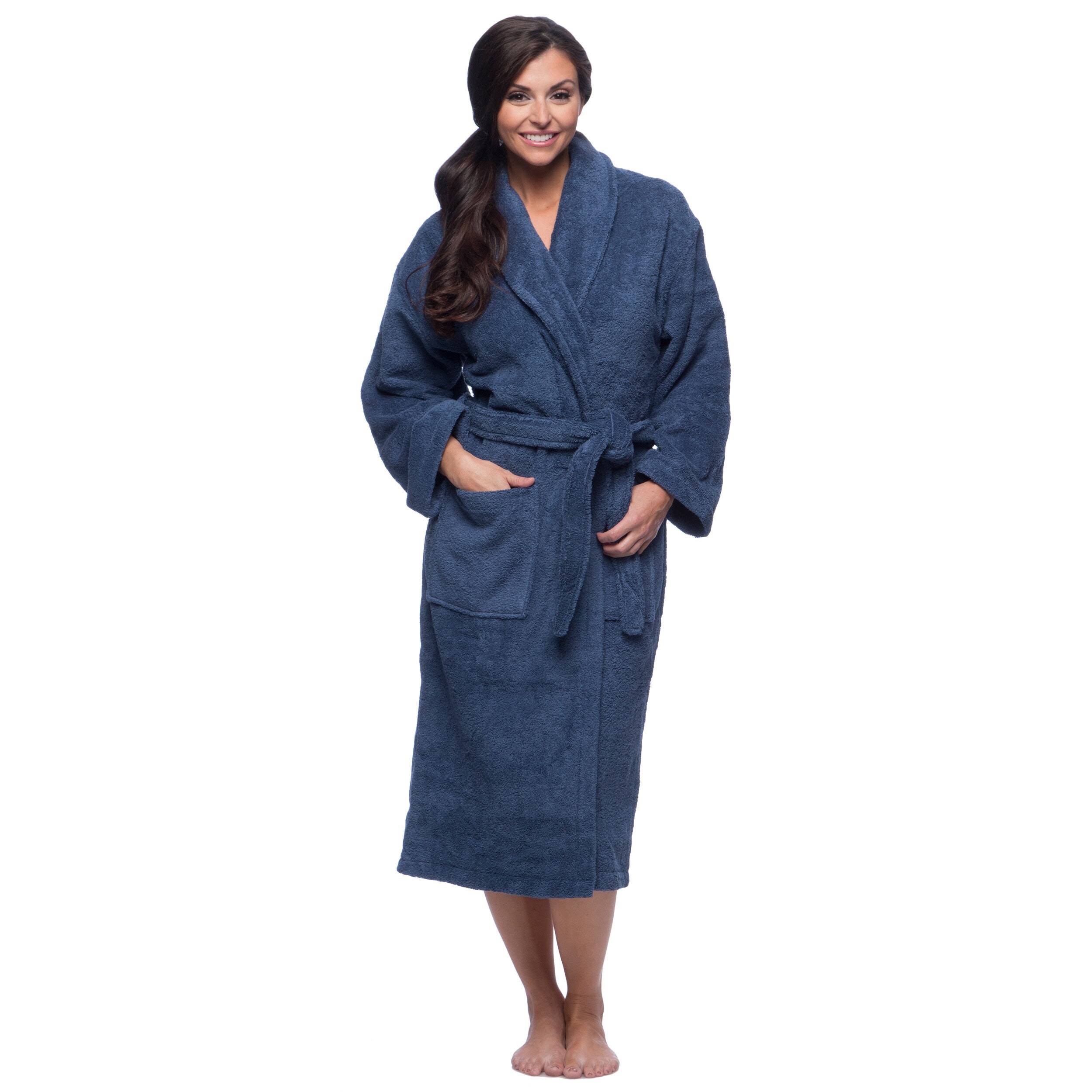 Salbakos Large Turkish Cotton Terry Bathrobe in Beige