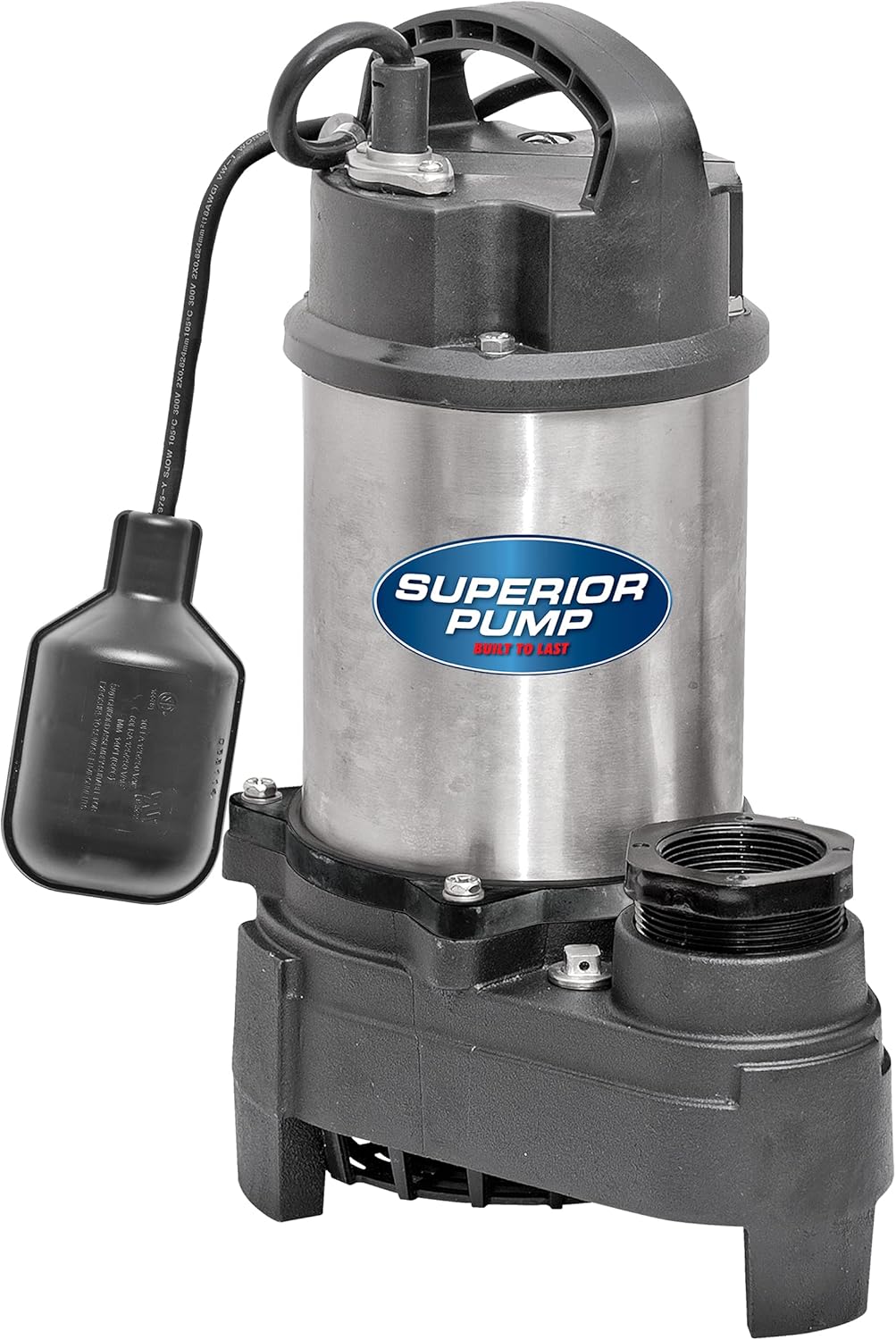 Superior Pump 92151 1 HP Cast Iron Sump Pump Side Discharge with Vertical Float Switch