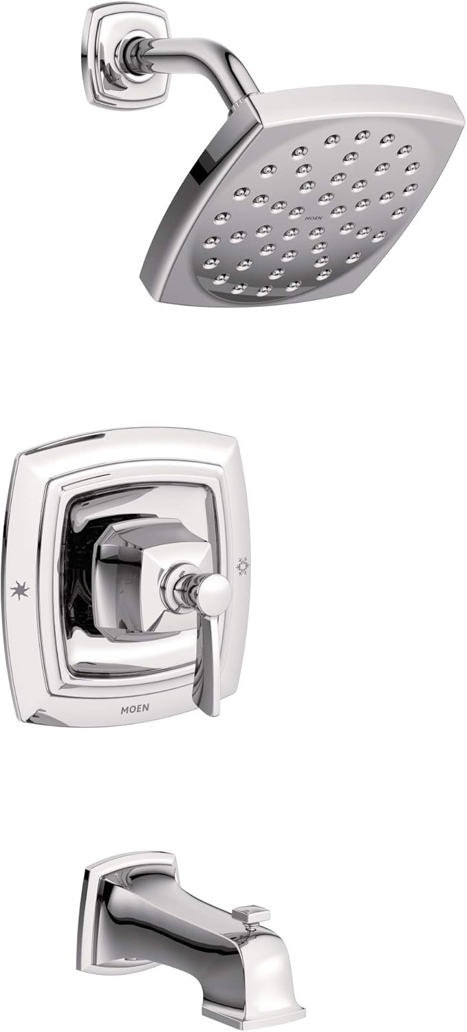 Moen 82922SRN Conway Posi-Temp Tub and Shower with Valve Included, Spot Resist Brushed Nickel