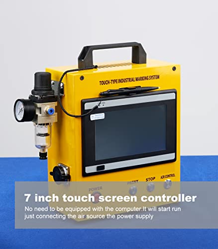 US Stock 100W Pneumatic Dot Peen Metal Engraving Machine Pneumatic Dot Peen Marking Machine Engraving Size 120x50mm(4.7X2inch) Depth 0.02-1 mm
