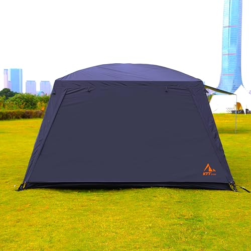 KTT Extra Large Tent 10-12-14 Person(B),Family Cabin Tents,2 Rooms,3 Doors and 3 Windows with Mesh,Straight Wall,Waterproof,Double Layer
