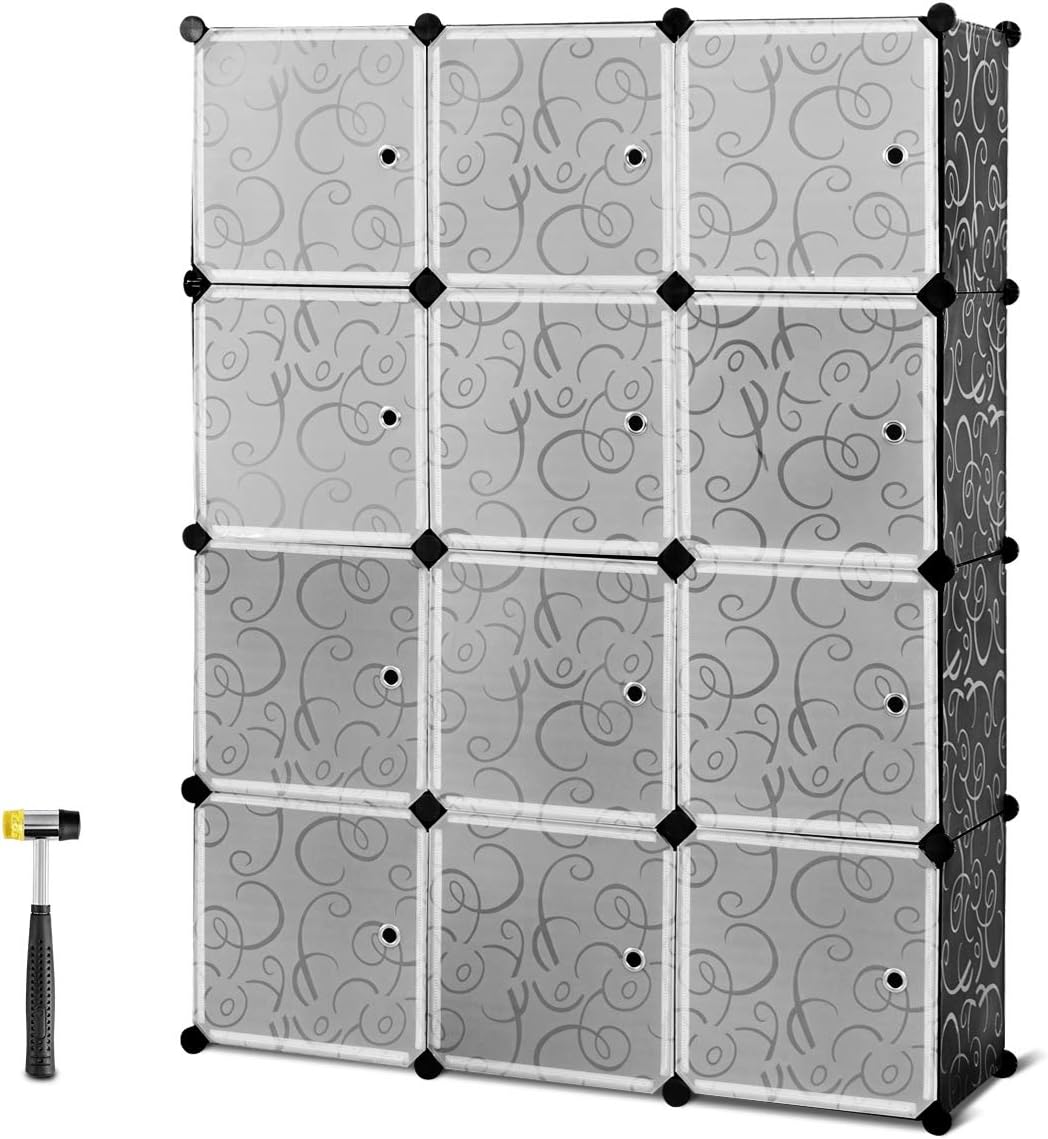 Tangkula Cube Storage Organizer, Cube Closet Storage Shelves, DIY Plastic PP Closet Cabinet, Modular Bookcase