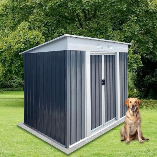 Aidek Outdoor Storage Shed, 5x3 FT Metal Garden Shed with Lockable Sliding Door & Vents